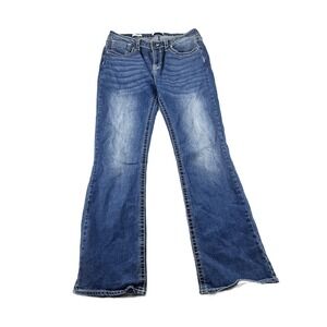 Vigoss Jeans Women 32 Blue Marley Bootcut Low Rise Cotton Blend Festival Western